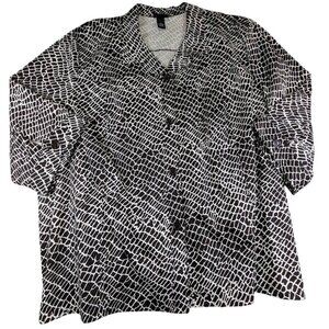 Maggie Barnes Tunic Womens 5X 34 36 Shacket Brown Geometric Career Office Resort